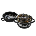 Belly Style BLACK ENAMEL MUSSEL POT 2 LITRE, 18X12CM